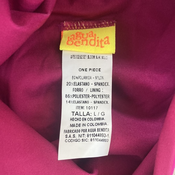 AGUA BENDITA magenta purple monokini swimsuit, size large - Picture 3 of 8